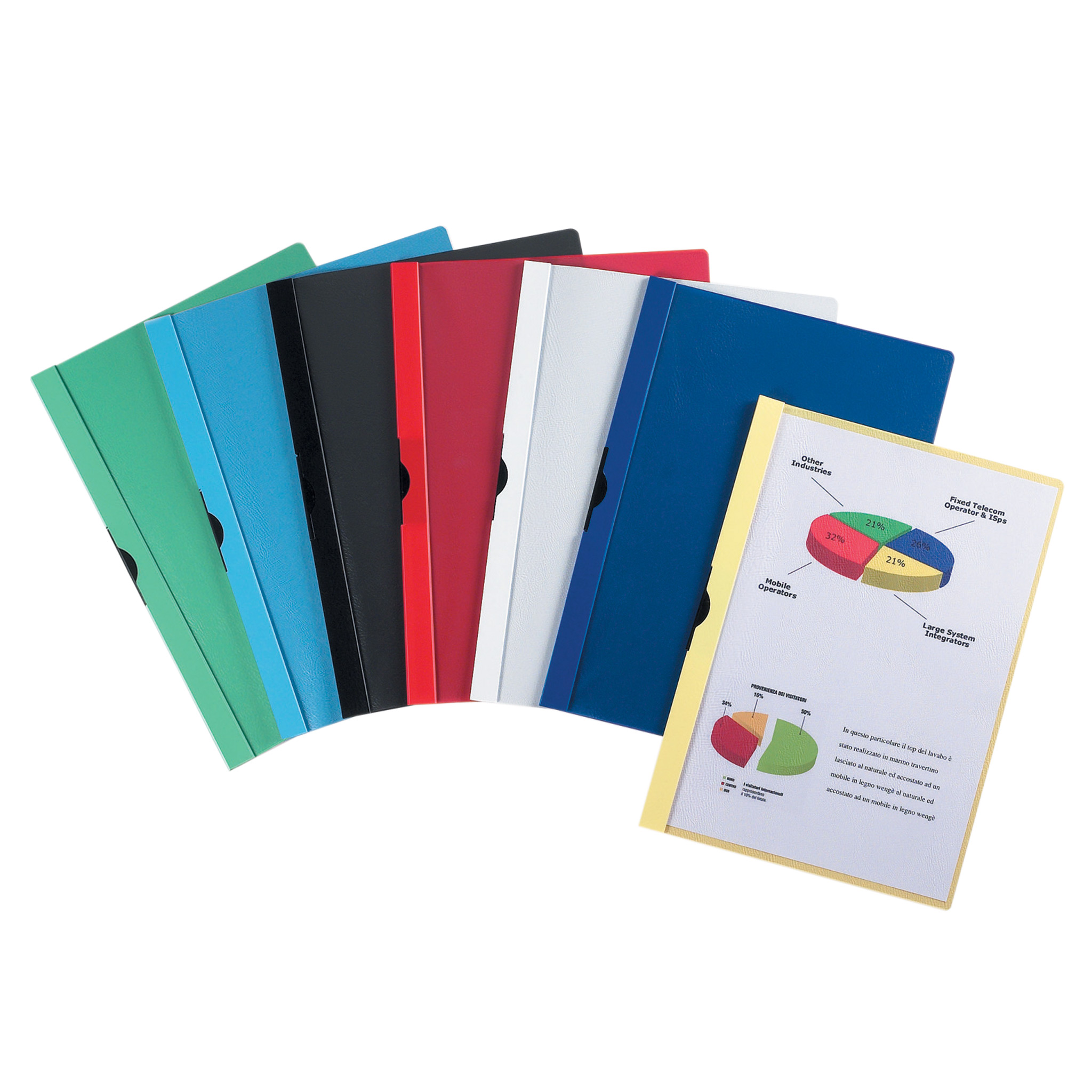 Set Di 5 Cartelline Portadocumenti A4 Con Buste Trasparenti A L, Colori Assortiti (bianco, Rosso, Giallo, Blu, Rosa), Impermeabili E Resistenti