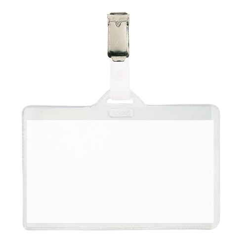 10 Pack Of Clear Plastic ID Badge Holders With Metal Clip – Spring Loaded Clip For Easy Attachment