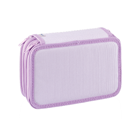 Astuccio rettangolare con cerniera, di colore viola chiaro, con superficie strutturata e bordi arrotondati, della collezione Pelikan® Pastel & Neon, su sfondo bianco.